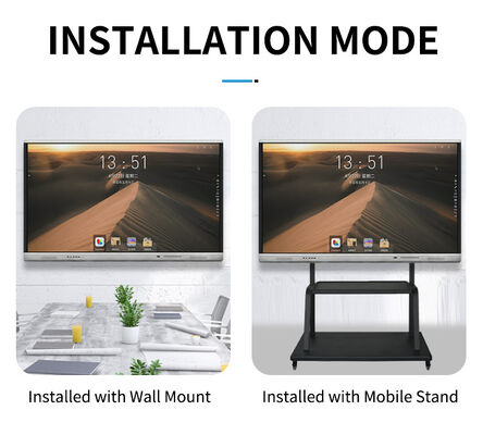 Monitor touch screen interattivo da 75 pollici con 20/40 punti di contatto e tecnologia a infrarossi per l'insegnamento scolastico e le riunioni in ufficio