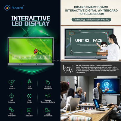 Monitor infrarosso del touch screen LED del bordo astuto di Android 9,0 con costruito in camera e MIC