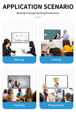 Lavagna interattiva LED da 65 pollici, pannello piatto intelligente Android, 20/40 punti di contatto a infrarossi, colore nero