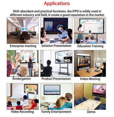 Lavagna digitale interattiva TFT LED Smart Board Angolo di visione di 178 gradi 350 cd/m2 per classe