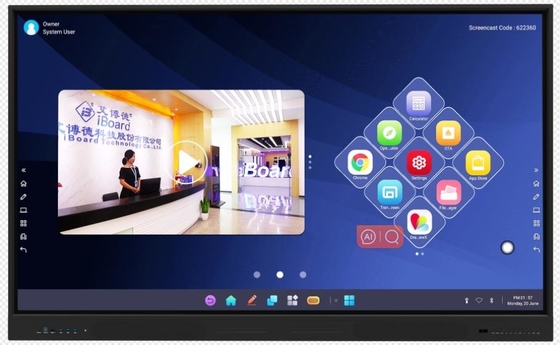 4K Risoluzione 86 pollici Led Smart Board All In One Computer Interattivo Display a pannello piatto per riunioni e insegnamento