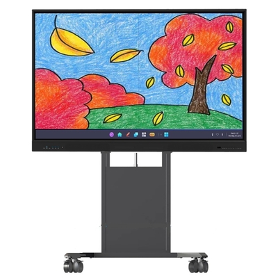 Supporto elettrico a tavola bianca interattiva regolabile in altezza per smart TV e touch monitor