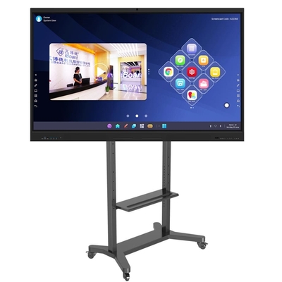 Supporto mobile regolabile per TV Tavola interattiva 55/75/86 pollici Ruote silenziose