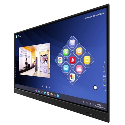 65 75 86 pollici 4K Ultra HD Windows OS Smart Board Display LCD montato a muro con supporto mobile