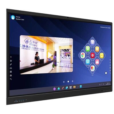 65 75 86 pollici 4K Ultra HD Windows OS Smart Board Display LCD montato a muro con supporto mobile