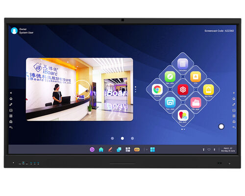 Lavagna Interattiva Multitouch 4K con Doppio Sistema Android/Windows per Istruzione e Business