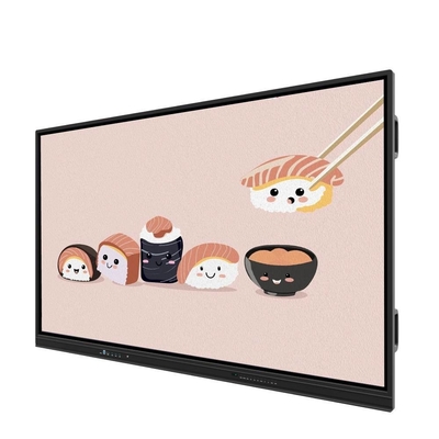 Monitor touch screen interattivo da 65 pollici Android WIN All In One Camera Mic 50 punti di contatto Ai Funzione Text Pen Writing With Software Per ufficio riunione scolastica
