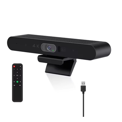 Nero Bianco Facile installazione 4K Webcam Video Conference Camera Usb AI Auto Tracking 2160p Webcam Tracking con altoparlante Audio della sala conferenze