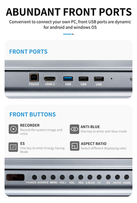 15W * 2 altoparlanti e sistema operativo Android Display interattivo a pannello piatto per lezioni
