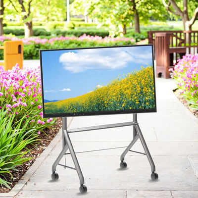 Nuovo arrivo Supporto per lavagna interattiva mobile da 42 a 75 pollici, supporto mobile per monitor TV sollevabile, portata massima 60 kg, ruote potenti, facile da spostare per supporto mobile per lavagna interattiva