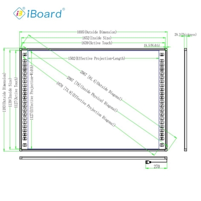 82-inch Interactive Whiteboard Smart Board Whiteboard IR Touch Board