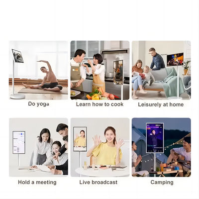 IBoard 27 32 Inch Android 13 In-Cell Touch Panel Smart TV LCD Touch Screen Monitor Rollable Movible Stand Rotato con batteria
