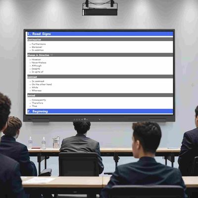 Televisione intelligente a schermo piatto interattivo da 86 pollici con sistema Android aggiornato Equipaggiamento di funzione AI per riunioni in ufficio in classe