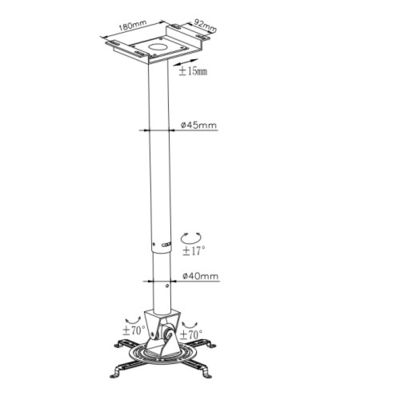 Manicotto per proiettore Montaggio del soffitto universale per proiettore laser Intervallo regolabile 60 ~ 95 cm