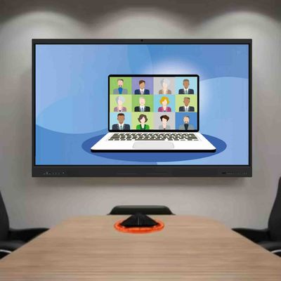 65 pollici Touch Screen Smart Board Interattivo Display Panel con telecamera integrata e microfono per l'istruzione a distanza Centro di formazione e-learning Video riunioni e collaborazione digitale