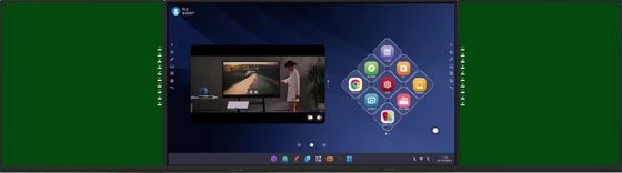 Display IBoard 4K 75 pollici con pannelli laterali interconnessi Verde Nero Bianco Colore Sistema Android Windows Pieghevole per l'istruzione