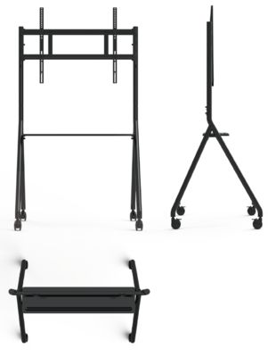 Nuovo arrivo Supporto per lavagna interattiva mobile da 42 a 75 pollici, supporto mobile per monitor TV sollevabile, portata massima 60 kg, ruote potenti, facile da spostare per supporto mobile per lavagna interattiva