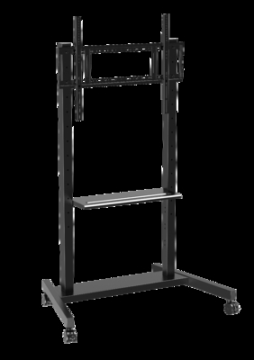 Supporto TV mobile regolabile all'ingrosso per fabbrica da 55" a 86" con ruote, compatibile con lavagna interattiva, pannello smart fino a 220 libbre, carrello TV con telaio in acciaio
