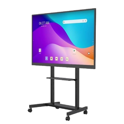 Supporto TV mobile regolabile all'ingrosso per fabbrica da 55" a 86" con ruote, compatibile con lavagna interattiva, pannello smart fino a 220 libbre, carrello TV con telaio in acciaio