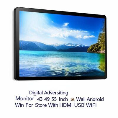 Monitor pubblicitario digitale da 32 pollici con sistema operativo Android PC e touchscreen da parete per negozi, aeroporti e hotel