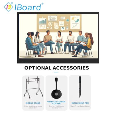VESA Standard Wall Mount Interactive Flat Panel con vetro temperato da 4 mm e microfono 6 Array integrato per alta sensibilità