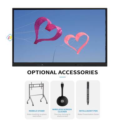 IBoard Factory Android 9.0 Interactive Flat Panel with 50,000 Hrs Lifetime and 40 Touch Points for Enhanced Teaching