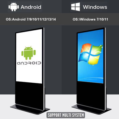 43 55 65 75 pollici Indoor Capacitive Touch Screen Pavimento Standing Digital Signage 4K Commercial Interactive Advertising Display