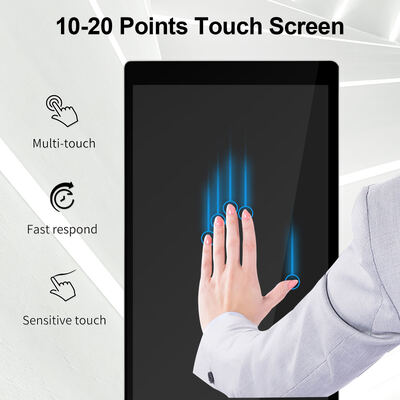 43 55 65 75 pollici Indoor Capacitive Touch Screen Pavimento Standing Digital Signage 4K Commercial Interactive Advertising Display