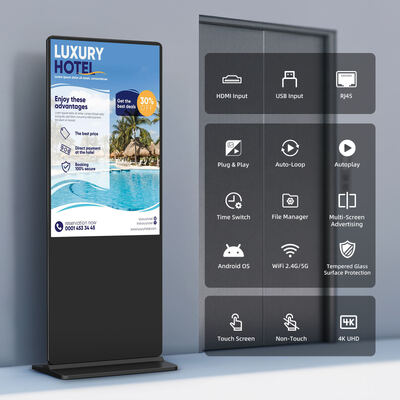 iBoard 43 pollici Stand di pavimento Verticale LCD touch screen Indoor Smart Advertising Screen Display Digital Signage Advertising Player