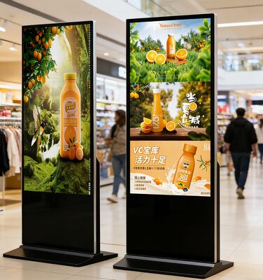 55/65/75 Dispositivo LCD touch screen interno Totem pubblicitario Chiosco verticale CMS Software Display a LED Segnaletica digitale e display
