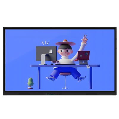Monitor interattivo con schermo touch Free-OS da 86 pollici per riunioni sicure e aule