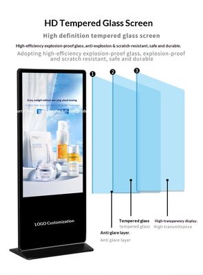 43/55 HD Chiosco pubblicitario verticale all'interno Display LCD touch schermo interattivo Digital signage