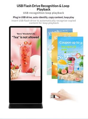 Segnaletica digitale con angolo di visione >178° e temperatura di stoccaggio da -20°C a 60°C con CMS basato su cloud o on-premise