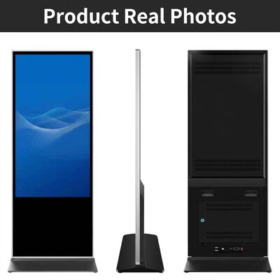 Cartellone pubblicitario digitale nero da 43 pollici con gestione remota dei contenuti e dimensioni dello schermo personalizzate per una visualizzazione pubblicitaria migliorata