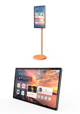 Tavolo touch nero con schermo touch di capacità che offre soluzioni versatili per la collaborazione e l'interazione digitale