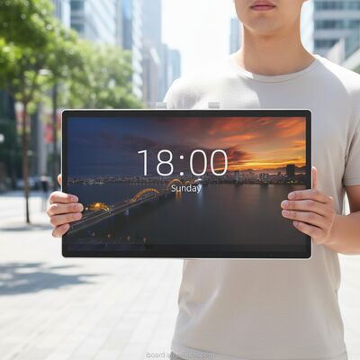 Chiosco con scanner QR integrato e touchscreen, stile alla moda, con rapporto di contrasto da 4000:1, progettato per l'interazione con il cliente