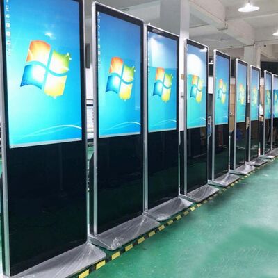 43 55 65 75 pollici Indoor Capacitive Touch Screen Pavimento Standing Digital Signage 4K Commercial Interactive Advertising Display