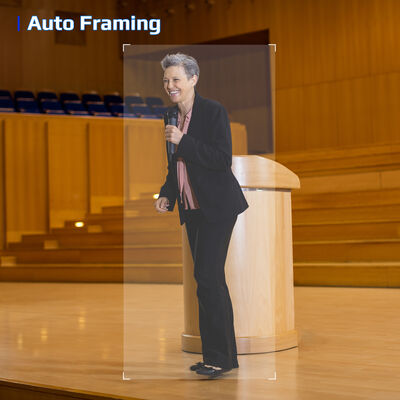 Camera di conferenza 4K PTZ AI Camera di tracciamento a doppia lente