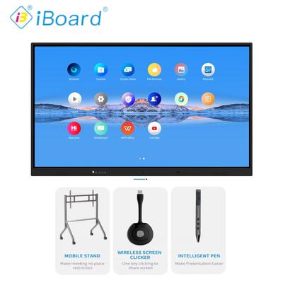 Popular Interactive Flat Panel 75 Inch 4k Resolution Smart Touch with New Android System Equipment for Classroom Office Meeting
