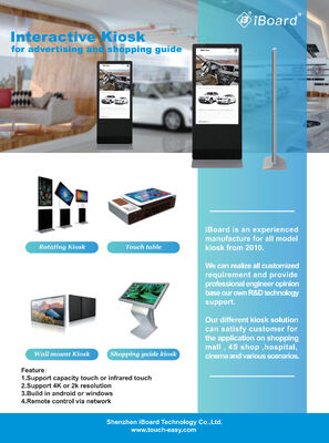 Monitor di pubblicità digitale con 10 punti di contatto capacitivi, monitoraggio in tempo reale e dashboard basato sul Web per segnaletica interattiva