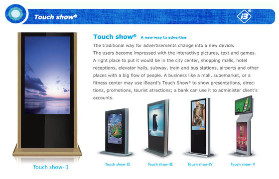 Il multi tipo pannello LCD di tocco A di nuova progettazione ha condotto il chiosco del touch screen del chiosco del visualizzatore digitale per la pubblicità