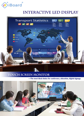 Iboard Factory Direct 75 Inch 4K Multi Touch Smart Screen Interattivo Display a pannello piatto Tavola bianca per riunioni e insegnamenti