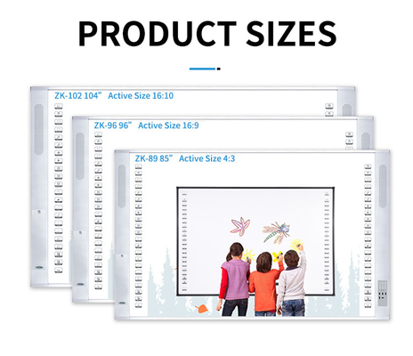 Cina Fabbrica Diretta Interattiva All-In-One Interattiva 20Touch Point IR Infrarosso Ceramica 96 Pollici Dual System Smart Board altoparlante 16:10 Bar laterale Proiettore Board Per Scuola Universitaria Con Software didattico