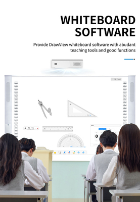 Cina Fabbrica Diretta Interattiva All-In-One Interattiva 20Touch Point IR Infrarosso Ceramica 96 Pollici Dual System Smart Board altoparlante 16:10 Bar laterale Proiettore Board Per Scuola Universitaria Con Software didattico