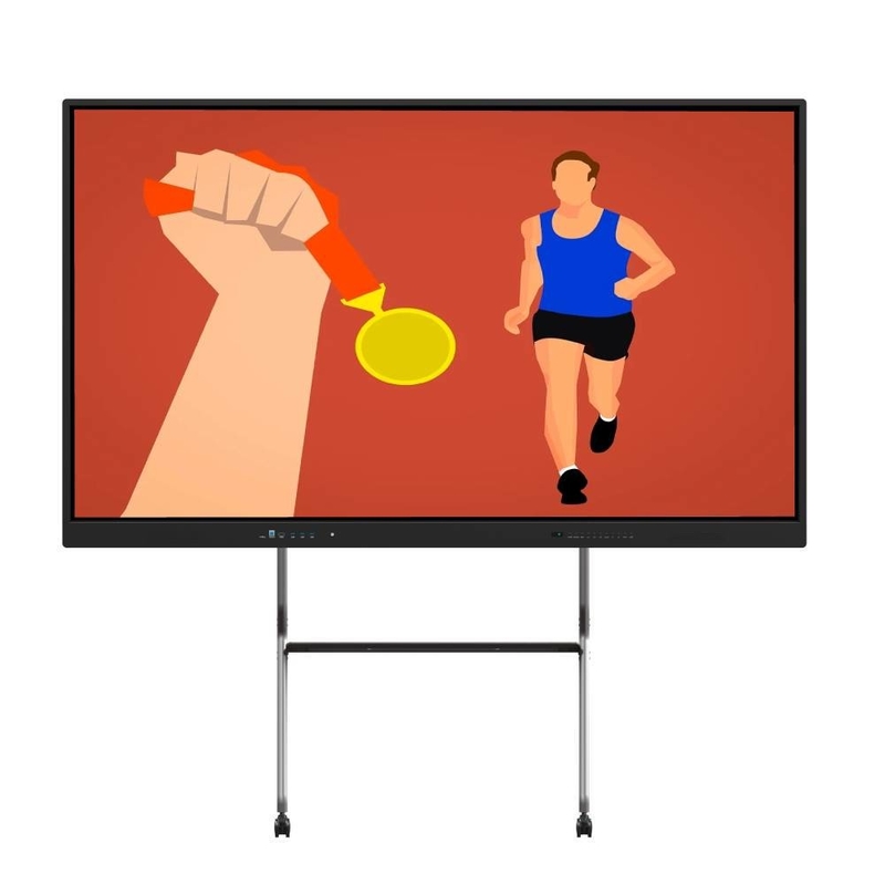 Monitor touch screen interattivo 98 pollici Smart TV con Android Windows OS Webcam Mic Internet Per l'insegnamento in sala riunioni