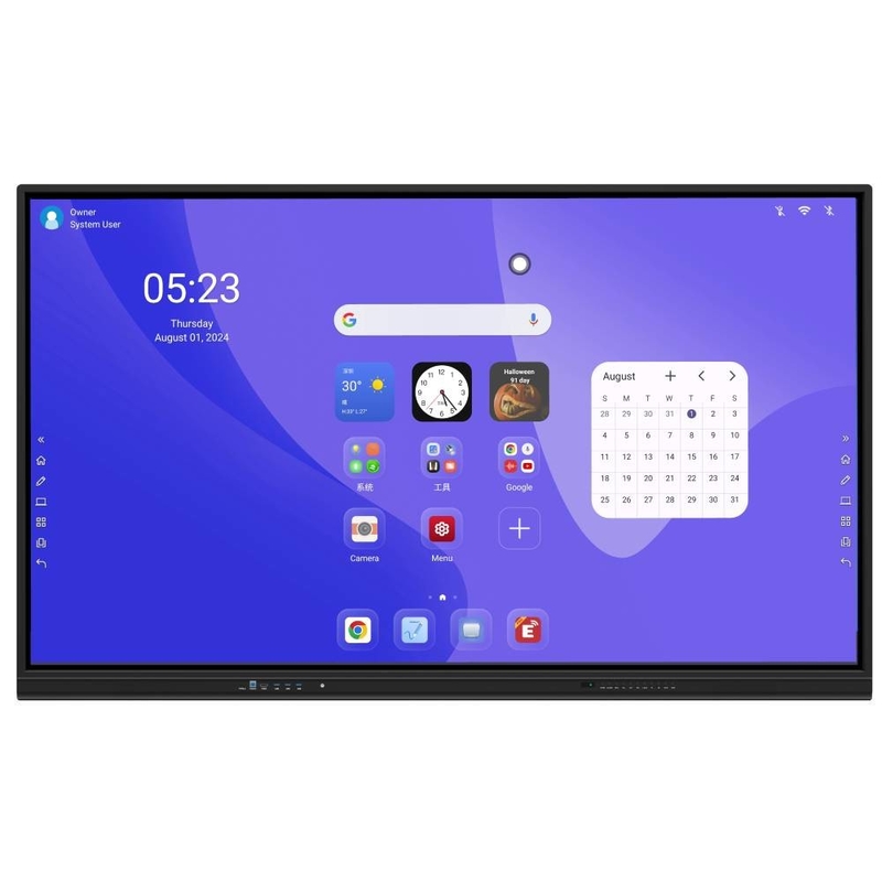 Interactive Flat Panel Android 14 8+128G 50 touch points whiteboard software linguaggio OEM per la riunione di educazione scolastica