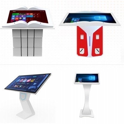 Display di segnaletica digitale in piedi da 43 pollici 178 gradi Approvazione FCC Chiosco pubblicitario Tocco capacitivo con sistema Android o Windows