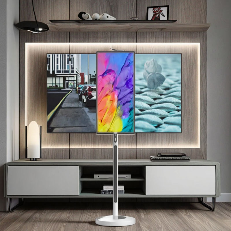 IBoard 27 32 Inch Android 13 In-Cell Touch Panel Smart TV LCD Touch Screen Monitor Rollable Movible Stand Rotato con batteria