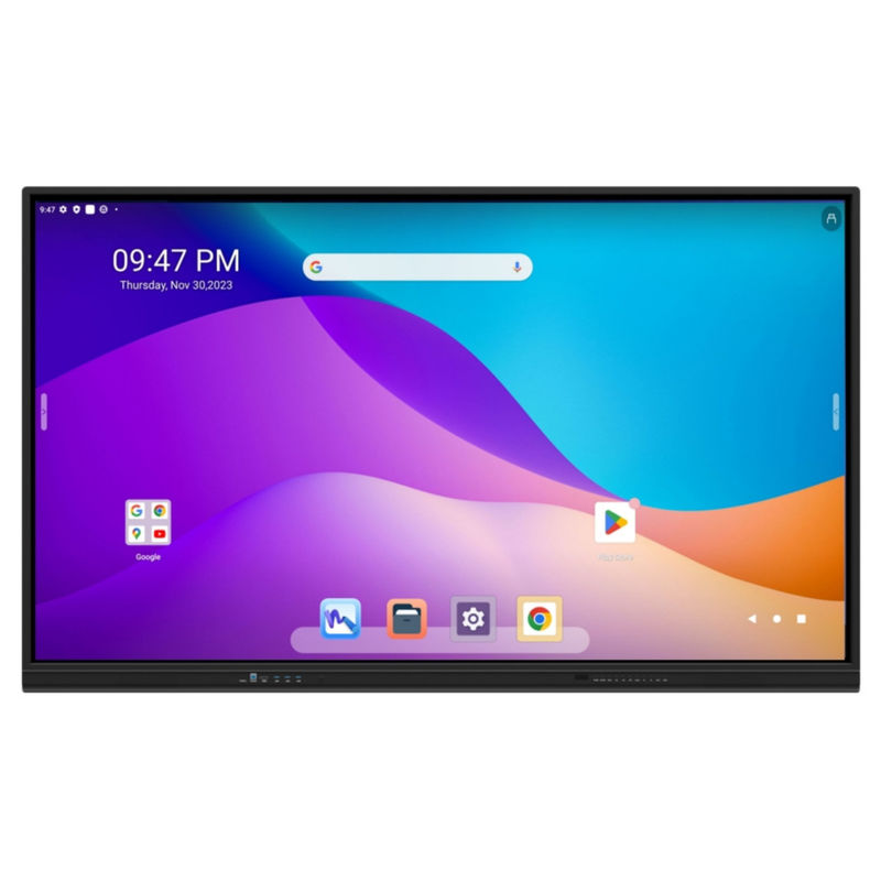 86 pollici Google EDLA Certified Interactive Smart Panel. Android 13 con sistema di godimento integrato. Slot OPS. Fotocamera opzionale e supporto mobile.
