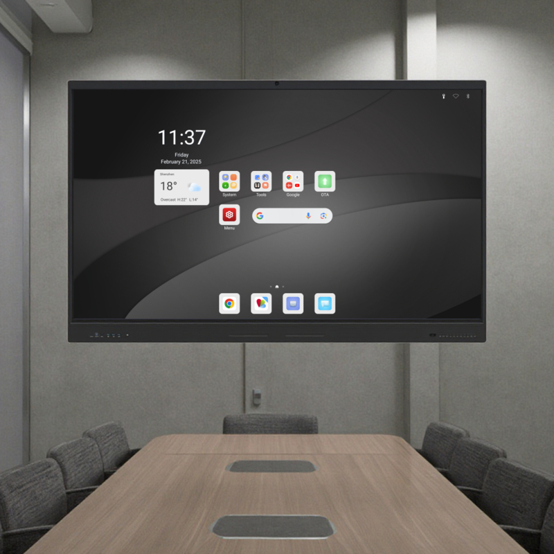 Vendita all'ingrosso in fabbrica vetro temperato da 4 mm con condivisione schermo wireless HDMI Proiezione schermo veloce Android 14 8+128G 16+256G Pannello display touchscreen lavagna interattiva
